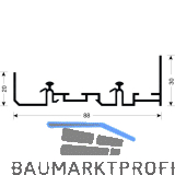 CINETTO PS48 Doppellaufschiene auf Ma�, Aluminium natur eloxiert