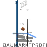 CINETTO PS66 Large Glas-Befestigungsset 2700-3000 mm links