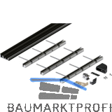 HAWA Folding Concepta III Bodenprofil-Set 3-trg., Alu schwarz eloxiert