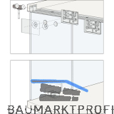 HAWA Clipo 16 GS IS Beschl�gegarnitur Innenfront geschraubt, 2 t�rig