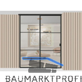 ARLU DIVINA� Festverglasung mit Schiebet�r rechts 2600 x 2000 mm, schwarz