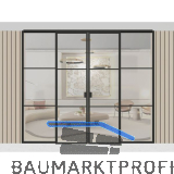 ARLU DIVINA� Festverglasung mit Doppelschiebet�r 2600 x 3000 mm, schwarz