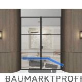 ARLU DIVINA� Festverglasung mit Dreht�r rechts 2600 x 2000 mm, schwarz