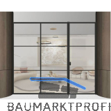 ARLU DIVINA� Festverglasung mit Dreht�r rechts 2600 x 3000 mm, schwarz