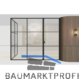 ARLU DIVINA� Eckaufstellung mit Dreht�r rechts, 2600 x 3000/2000 mm, schwarz