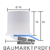 Kugelrolle 0 soft � 19 mm,Tiefe 19 mm, Kunststoff wei�