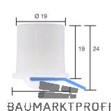Kugelrolle 0 � 19 mm, Tiefe 19 mm, Kunststoff wei�