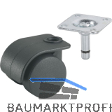 D�RNER + HELMER Doppel-Lenkrolle Container Kunststoff-Rad schwarz 35 mm 70 kg