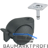 D�RNER + HELMER Doppel-Lenkrolle One 50 mm 30 kg Platte Feststeller