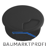 CONFURN Kabeldurchgang rund, Einbau � 60 mm, Kunststoff schwarz