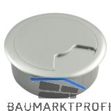 CONFURN Kabeldurchgang rund, Einbau � 80 mm, Kunststoff silber RAL 9006