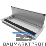 Kabeldurchgang mit Staubschutzb�rste/�ffnungsunterst�tzung, 300x120x25mm, Alu