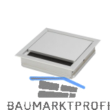 Kabeldurchgang eckig mit Staubschutzb�rste, 70x70x25 mm, Aluminium eloxiert