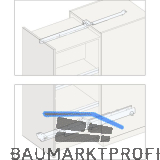 PEKA-FORTE Schrankauszug L�nge 630 mm, Tiefe 635 mm, Stahl lichtgrau RAL 7035