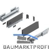 BLUM MERIVOBOX SET H�he M, BLUMOTION B, 40kg, NL 270, Oriongrau