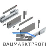 BLUM MERIVOBOX SET H�he E-Reling, BLUMOTION B, 40kg, NL 270, Indiumgrau