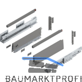 BLUM MERIVOBOX SET H�he E-Reling, BLUMOTION B, 40kg, NL 350, Indiumgrau