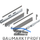 BLUM MERIVOBOX SET H�he E-Reling, BLUMOTION B, 70kg, NL 600, Indiumgrau