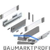 BLUM MERIVOBOX SET H�he E-Boxcover, BLUMOTION B, 40kg, NL 300, Indiumgrau