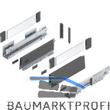 BLUM MERIVOBOX SET H�he E-Boxcover, BLUMOTION B, 40kg, NL 300, Oriongrau