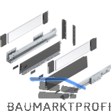 BLUM MERIVOBOX SET H�he E-Boxcover, BLUMOTION B, 40kg, NL 400, Oriongrau