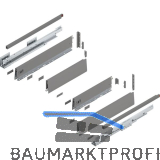 BLUM MERIVOBOX Sp�lenauszug SET H�he E-Reling,BLUMOTION B,40kg,NL 500,Indiumgrau