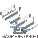 BLUM MERIVOBOX Sp�lenauszug SET H�he E-Boxcover BLUMOTION B,70kg,NL600,Indiumgr.