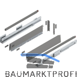 BLUM MERIVOBOX M�llauszug SET H�he E-Reling, BLUMOTION B, 70kg,NL 550,Indiumgrau