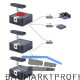 PS SOLO Elektronikschloss Set - 3 Fronten, 125 kHz, Zamak/Kunststoff schwarz