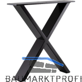 SIMAUSROM Bankkufe X-Form Breite 380 mm Stahl schwarz lackiert