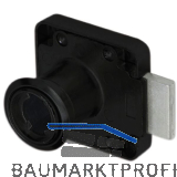 HEKNA Zylinder-Kastenschloss 1280 links, Dornma� 25 mm, Zamak schwarz