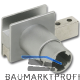 HEKNA Zylinder-Laufschuhschloss 541 Profil mit Glasnut, Zamak verchromt matt