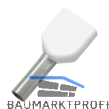 Zwillings-Aderendh�lse 0,5x8/15 mit Kragen wei�