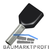 Zwillings-Aderendh�lse 1,5x8/16 mit Kragen schwarz