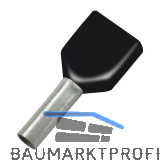 Zwillings-Aderendh�lse 1,5x12/20 mit Kragen schwarz