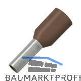 Aderendh�lse 0,14x6/12 mit Kragen braun