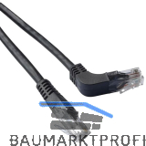 Patchkabel RJ45 CAT6, schwarz 3m mit Winkelstecker