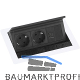 EVOline Flip Top Push S 2xSchuko + USB-A- USB-C-Charger wei�