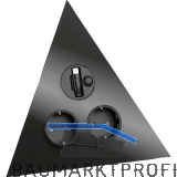 WIPO Steckdosenelement Power Dreieck 2 Schuko + USB-Charger-Auszug Schwarz