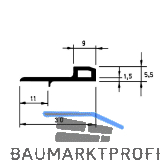 Schlagleiste mit Nase, L 2500 mm, Kunststoff schwarz