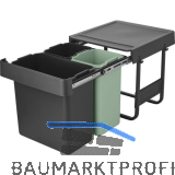 BRABANTIA Einbau-Abfallsammler Sort & Go 10/10/20 Liter Kunststoff dunkelgrau