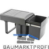 EKOTECH Einbau-Abfallsammler Mega 40 2 x 15 Liter Kunststoff grau