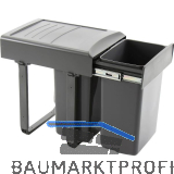 EKOTECH Einbau-Abfallsammler Mega 40 2 x 20 Liter Kunststoff grau