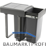 EKOTECH Einbau-Abfallsammler Mega 45 2 x 26 Liter Kunststoff grau