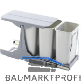 EKOTECH Einbau-Abfallsammler Patty 30 3 x 8 Liter Kunststoff Lichtgrau