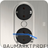 BACHMANN Einbausteckdose TWIST 2 eckig, 2 x Schuko, Edelstahl Effekt