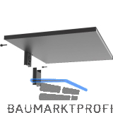 PEKA Metalltablar 550 x 400 mm Pecasa Stahlblech mit Feinstruktur schwarz