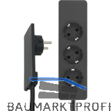EVOline Steckdosenleiste 3 Steckdosen, EVOline Plug Stecker 1,5 m Kabel schwarz