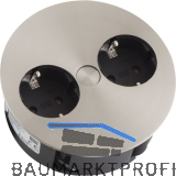 BACHMANN Einbausteckdose TWIST 2S, 2 Steckdosen, Edelstahl-Effekt