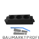 Steckdosenleiste EVOline Express 3 x Schuko, GST, schwarz